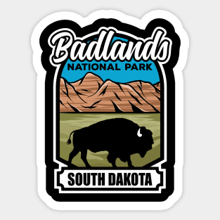 Badlands National Park South Dakota Bison Sticker